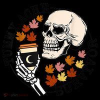 Tummy Ache Survivor Funny Skeleton Drinking Coffee In Autumn Fall Season Backpack