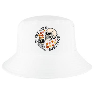 Tummy Ache Survivor Funny Skeleton Drinking Coffee In Autumn Fall Season Cool Comfort Performance Bucket Hat