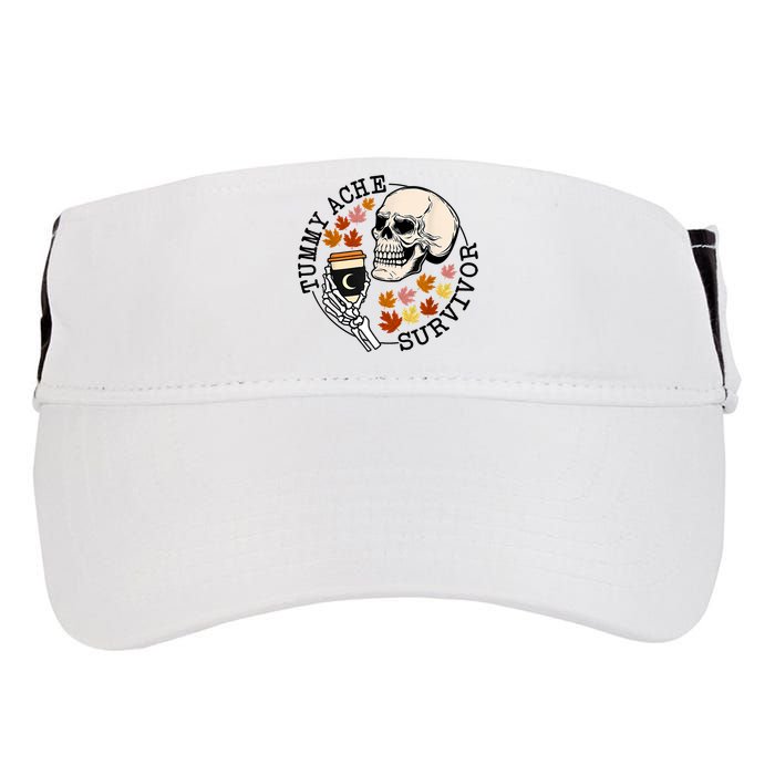 Tummy Ache Survivor Funny Skeleton Drinking Coffee In Autumn Fall Season Adult Drive Performance Visor