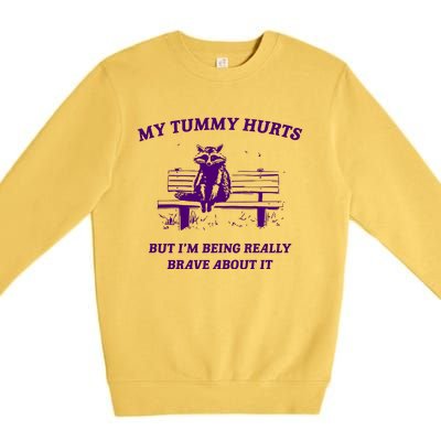 Tummy Ache Survivor Retro 90s Premium Crewneck Sweatshirt