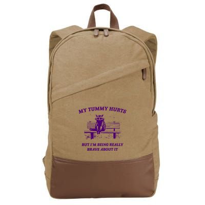 Tummy Ache Survivor Retro 90s Cotton Canvas Backpack