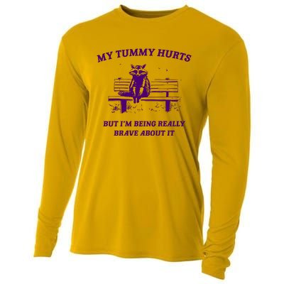 Tummy Ache Survivor Retro 90s Cooling Performance Long Sleeve Crew