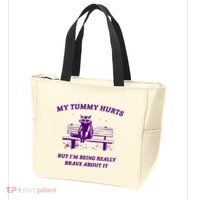 Tummy Ache Survivor Retro 90s Zip Tote Bag