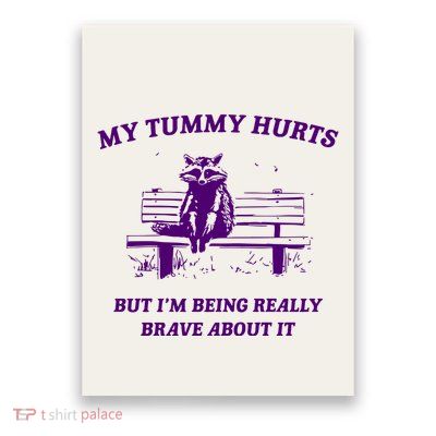 Tummy Ache Survivor Retro 90s Poster