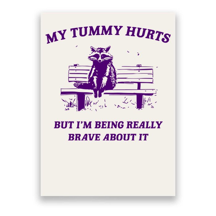 Tummy Ache Survivor Retro 90s Poster