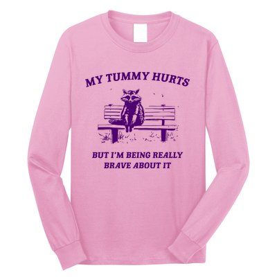 Tummy Ache Survivor Retro 90s Long Sleeve Shirt