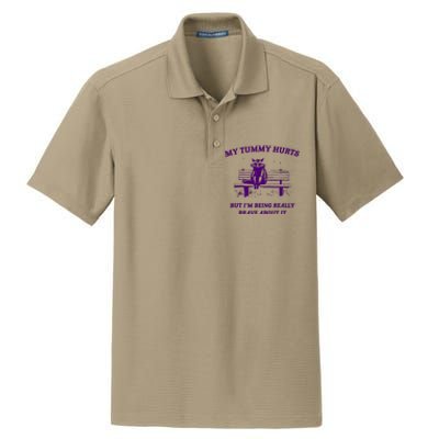 Tummy Ache Survivor Retro 90s Dry Zone Grid Polo