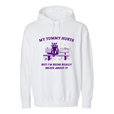 Tummy Ache Survivor Retro 90s Garment-Dyed Fleece Hoodie