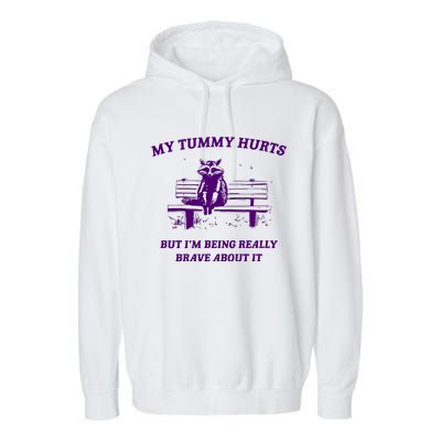 Tummy Ache Survivor Retro 90s Garment-Dyed Fleece Hoodie