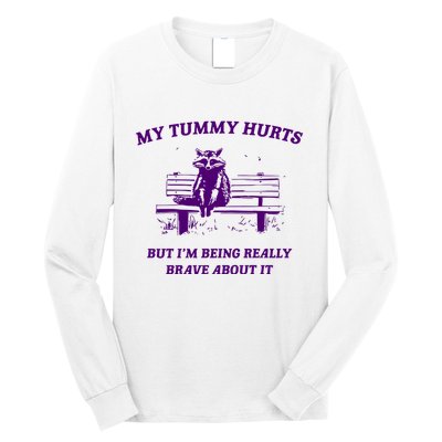 Tummy Ache Survivor Retro 90s Long Sleeve Shirt
