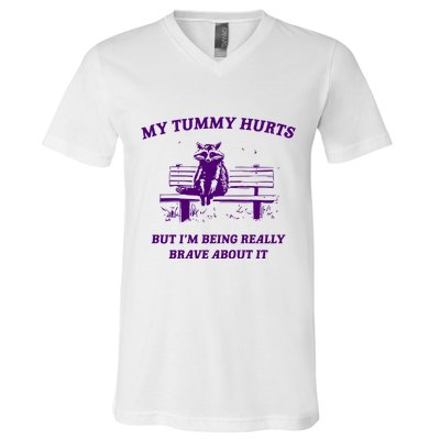 Tummy Ache Survivor Retro 90s V-Neck T-Shirt