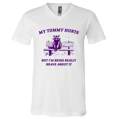 Tummy Ache Survivor Retro 90s V-Neck T-Shirt