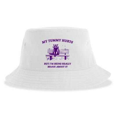 Tummy Ache Survivor Retro 90s Sustainable Bucket Hat