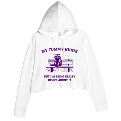 Tummy Ache Survivor Retro 90s Crop Fleece Hoodie