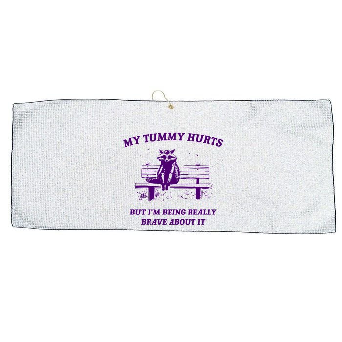 Tummy Ache Survivor Retro 90s Large Microfiber Waffle Golf Towel