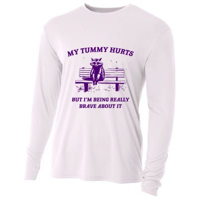 Tummy Ache Survivor Retro 90s Cooling Performance Long Sleeve Crew