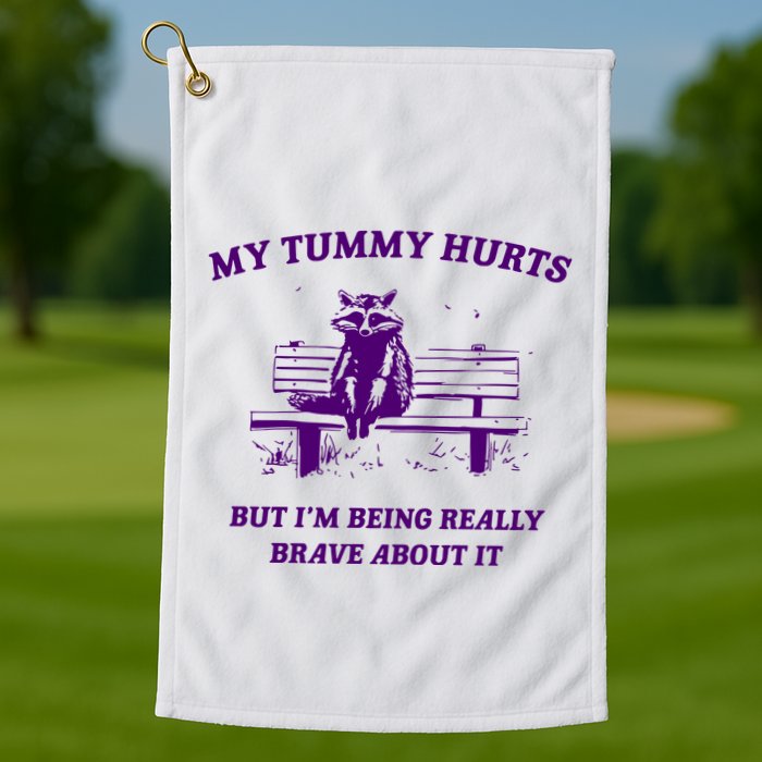 Tummy Ache Survivor Retro 90s Golf Towel