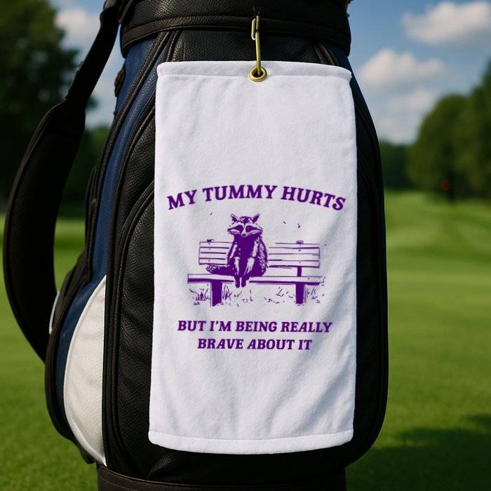 Tummy Ache Survivor Retro 90s Golf Towel