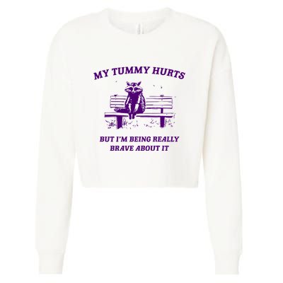 Tummy Ache Survivor Retro 90s Cropped Pullover Crew
