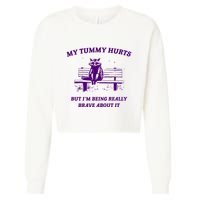Tummy Ache Survivor Retro 90s Cropped Pullover Crew
