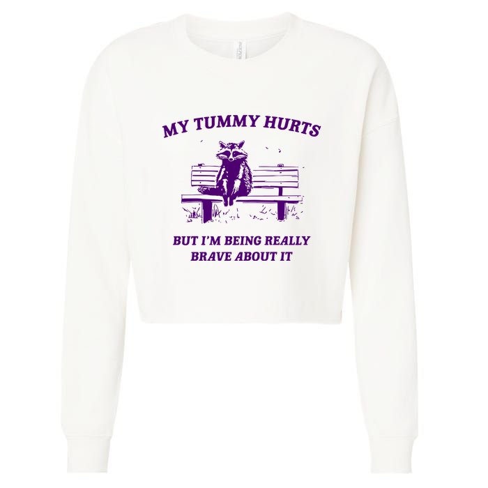 Tummy Ache Survivor Retro 90s Cropped Pullover Crew