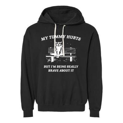 Tummy Ache Survivor Retro 90s Garment-Dyed Fleece Hoodie