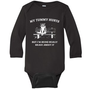 Tummy Ache Survivor Retro 90s Baby Long Sleeve Bodysuit