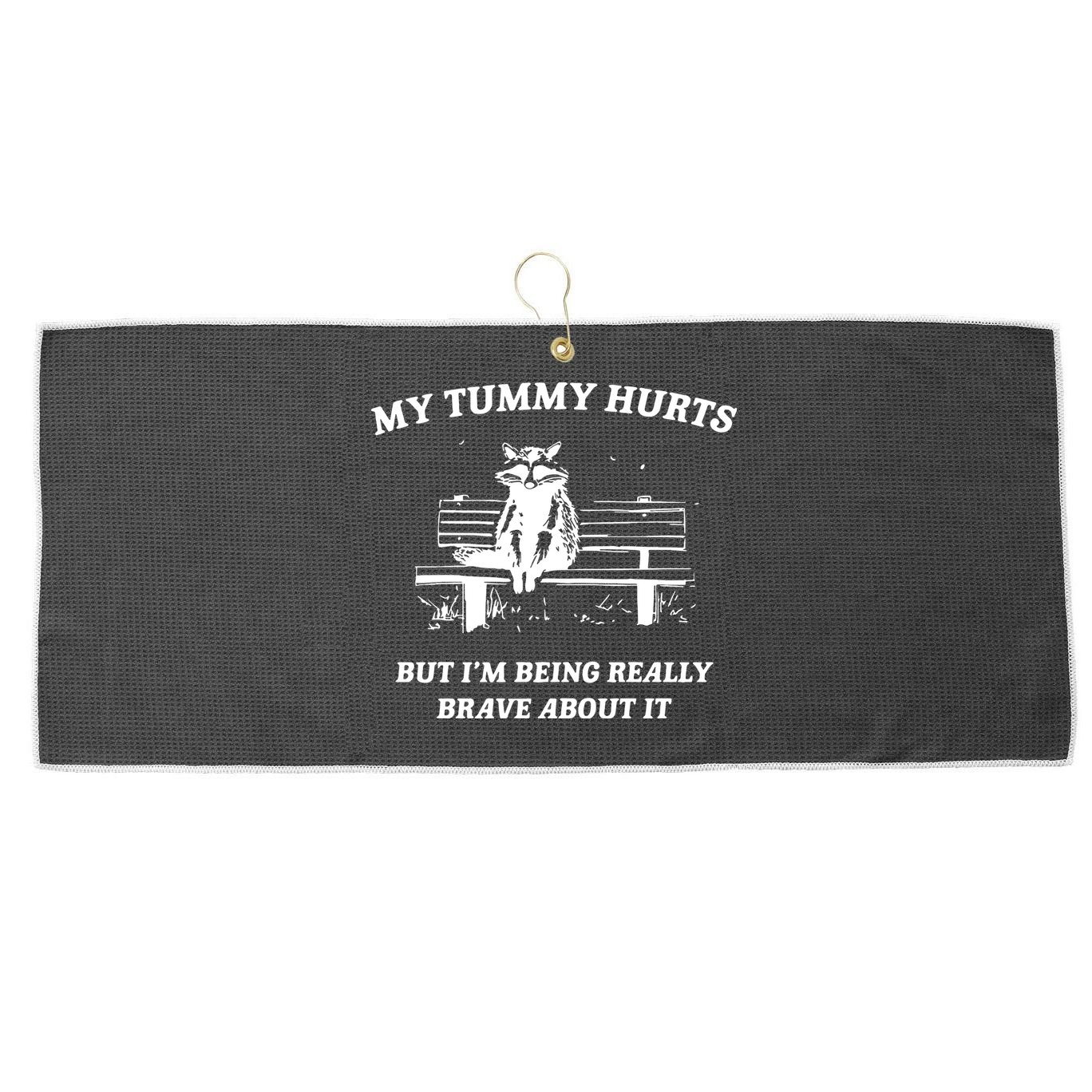 Tummy Ache Survivor Retro 90s Large Microfiber Waffle Golf Towel