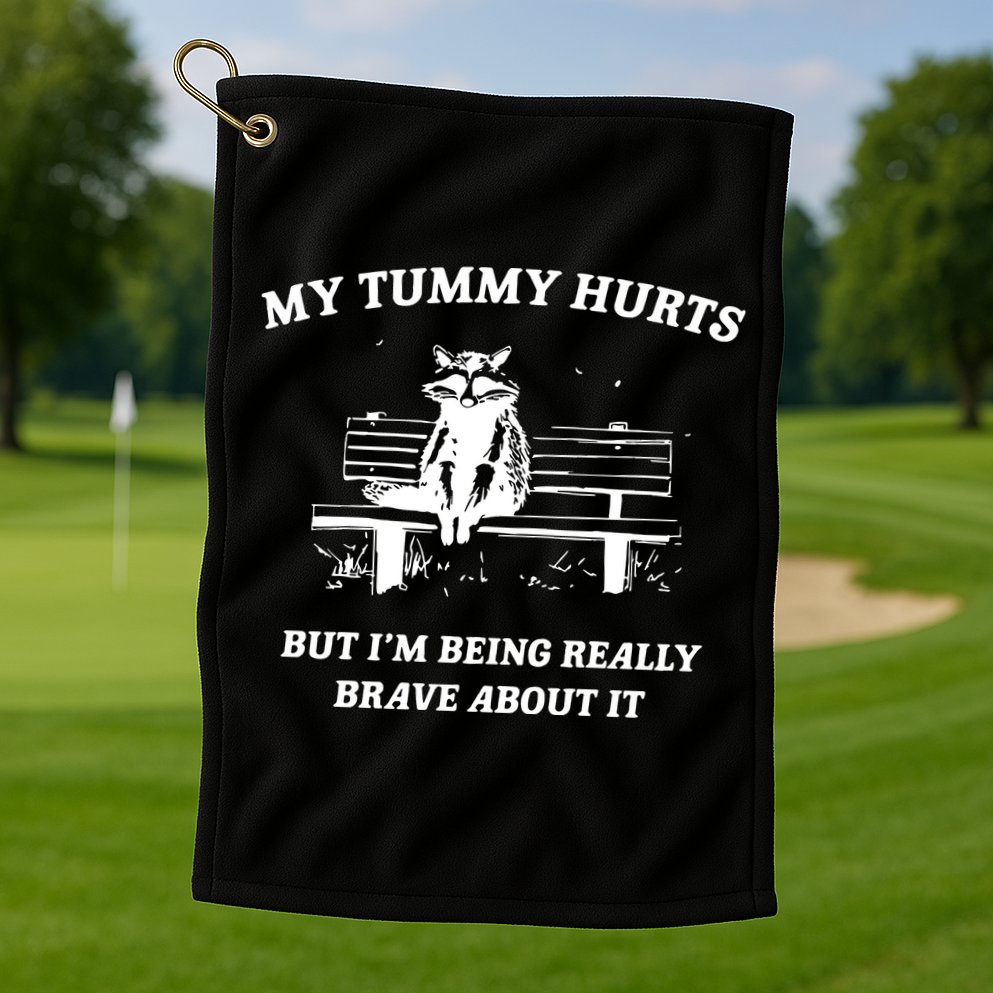 Tummy Ache Survivor Retro 90s Golf Towel