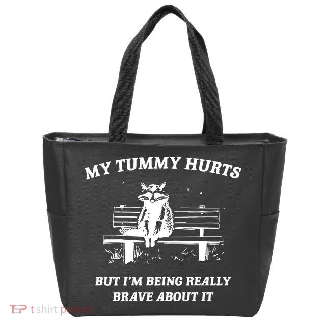 Tummy Ache Survivor Retro 90s Zip Tote Bag