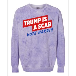 Trump A Scab Funny Vote Harris Uaw Colorblast Crewneck Sweatshirt