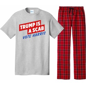 Trump A Scab Funny Vote Harris Uaw Pajama Set