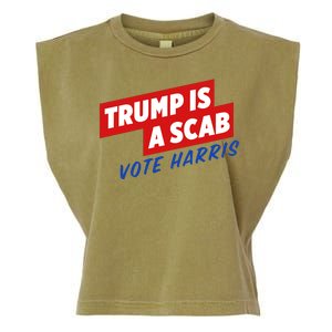 Trump A Scab Funny Vote Harris Uaw Garment-Dyed Women's Muscle Tee