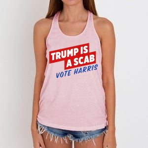 Trump A Scab Funny Vote Harris Uaw Women's Knotted Racerback Tank