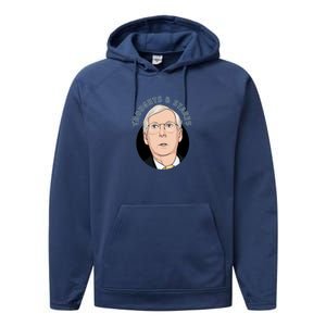 Thoughts And Stares Mitch Mcconnell Performance Fleece Hoodie