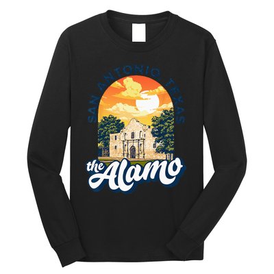 The Alamo San Antonio Texas Mission Vintage Retro Remember Long Sleeve Shirt