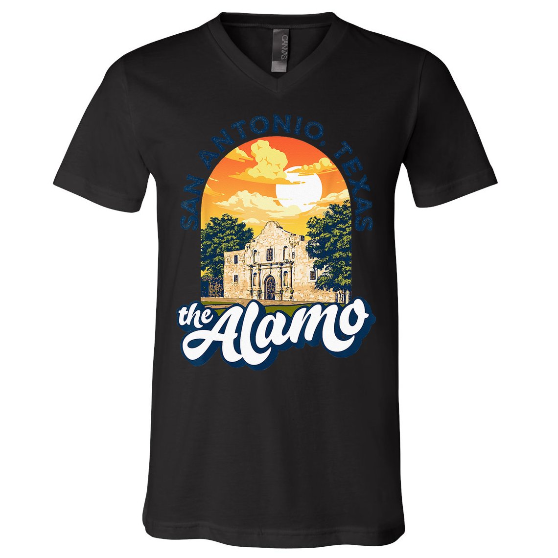 The Alamo San Antonio Texas Mission Vintage Retro Remember V-Neck T-Shirt