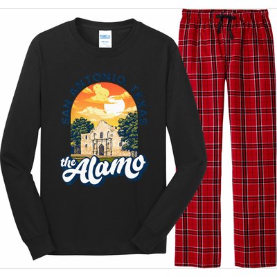 The Alamo San Antonio Texas Mission Vintage Retro Remember Long Sleeve Pajama Set