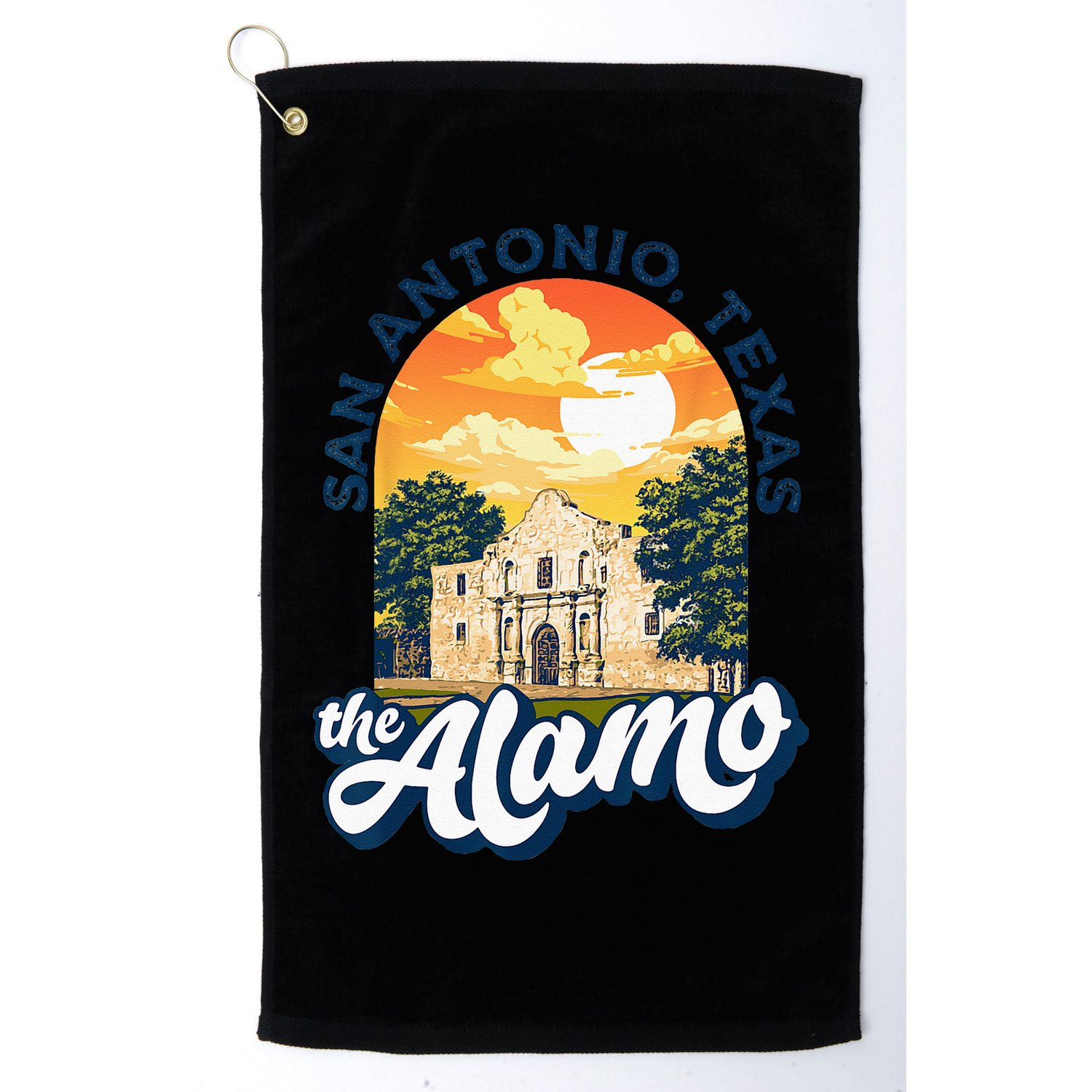 The Alamo San Antonio Texas Mission Vintage Retro Remember Golf Towel