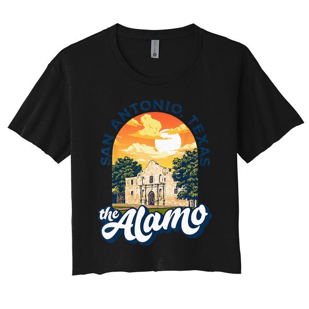 The Alamo San Antonio Texas Mission Vintage Retro Remember Crop Top