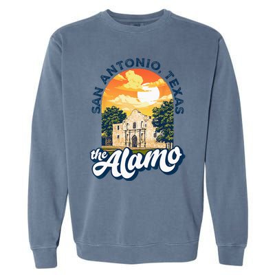 The Alamo San Antonio Texas Mission Vintage Retro Remember Garment-Dyed Sweatshirt