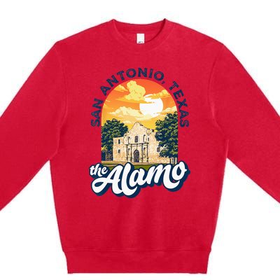 The Alamo San Antonio Texas Mission Vintage Retro Remember Premium Crewneck Sweatshirt