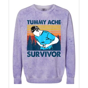 Tummy Ache Survivor Design Is Funny Tummy Ache Quote Colorblast Crewneck Sweatshirt