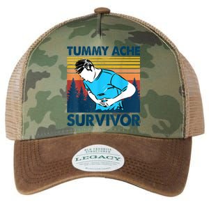 Tummy Ache Survivor Design Is Funny Tummy Ache Quote Legacy Tie Dye Trucker Hat