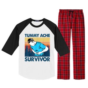 Tummy Ache Survivor Design Is Funny Tummy Ache Quote Raglan Sleeve Pajama Set