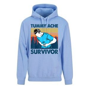 Tummy Ache Survivor Design Is Funny Tummy Ache Quote Unisex Surf Hoodie