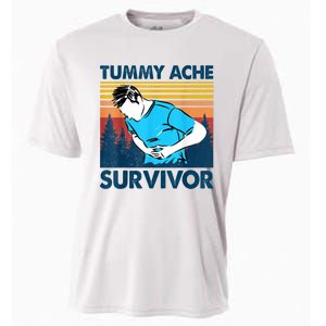 Tummy Ache Survivor Design Is Funny Tummy Ache Quote Cooling Performance Crew T-Shirt