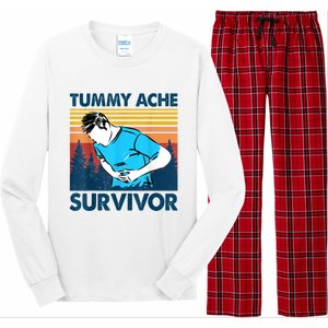 Tummy Ache Survivor Design Is Funny Tummy Ache Quote Long Sleeve Pajama Set