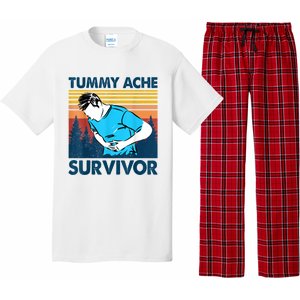 Tummy Ache Survivor Design Is Funny Tummy Ache Quote Pajama Set