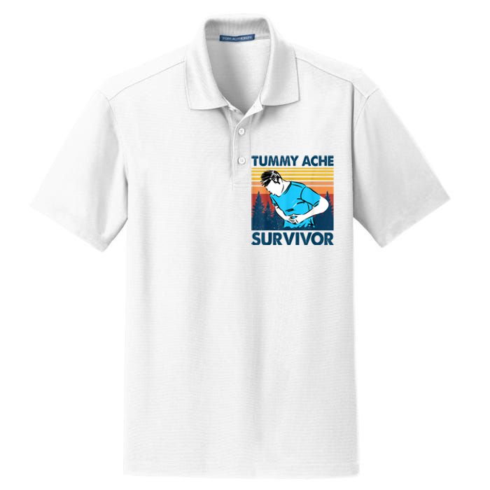 Tummy Ache Survivor Design Is Funny Tummy Ache Quote Dry Zone Grid Polo